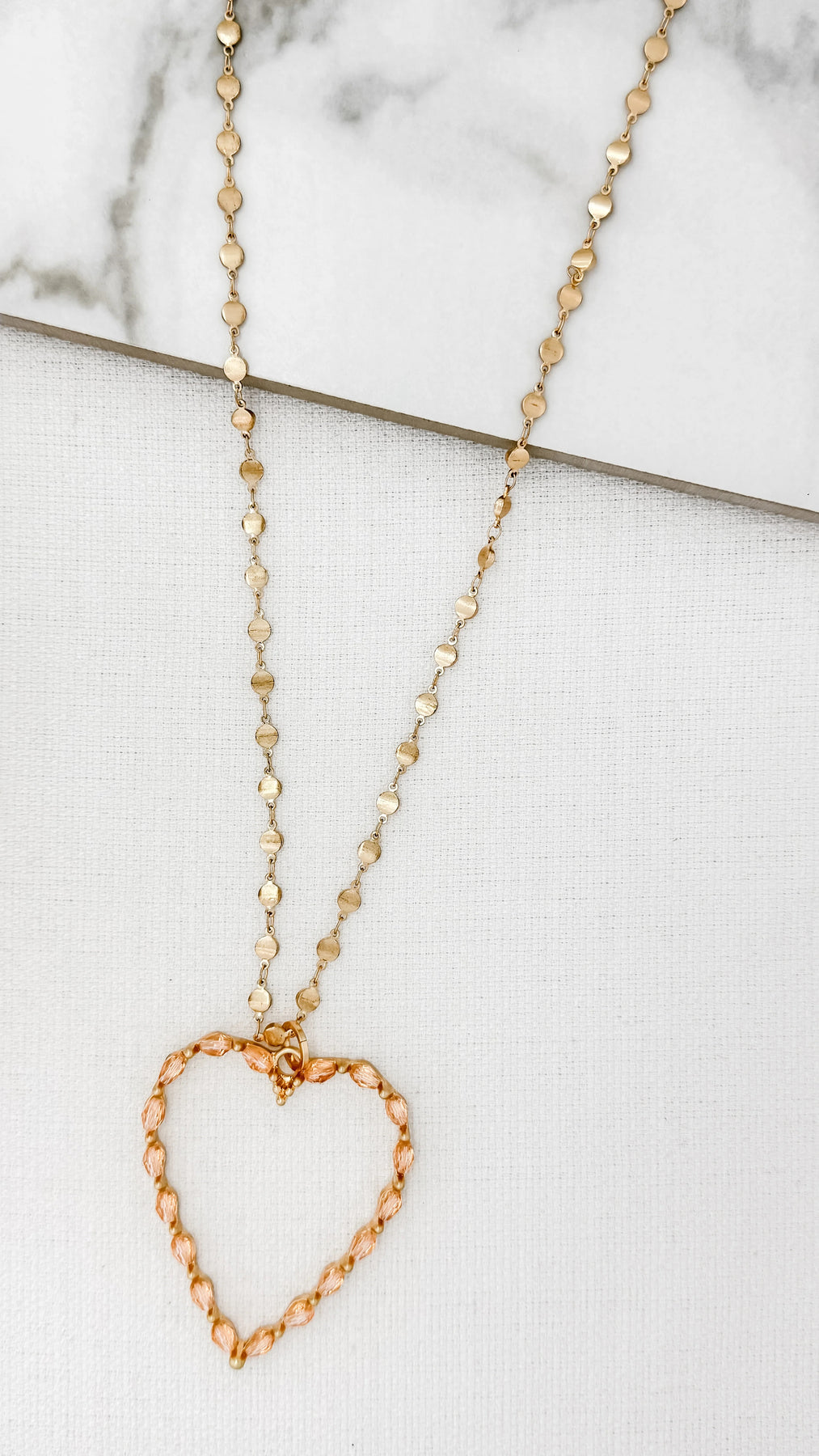 Funky R Gold Chain Envy Long Gold Necklace Funky Chain With Pink Gem large Heart – The ...